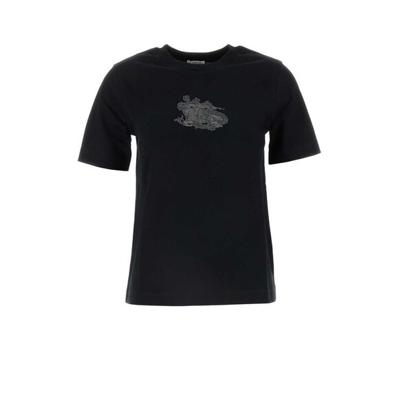 Burberry Women Black Cotton T-Shirt